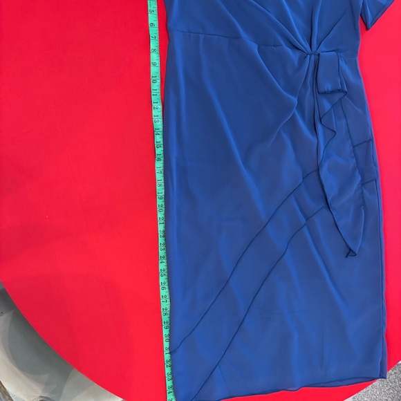 Elegant Blue Short Sleeve Dress-size 14 - Picture 11 of 14